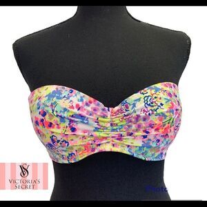 Victoria’s Secret neon multicoloured bandeau bikini top Sz 32D(m/L/8)